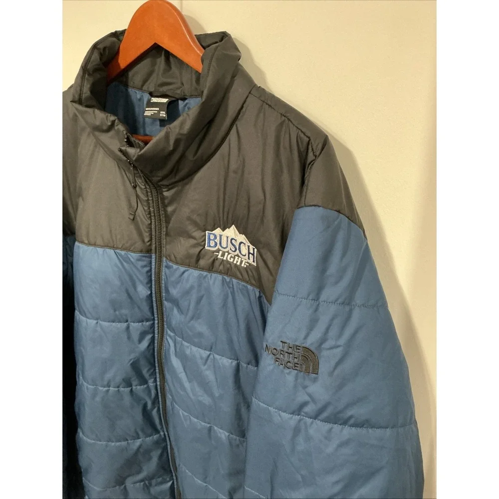 The North Face Mens Blue Insulated Puffer Jacket Full Zip, 3XL, Busch Light